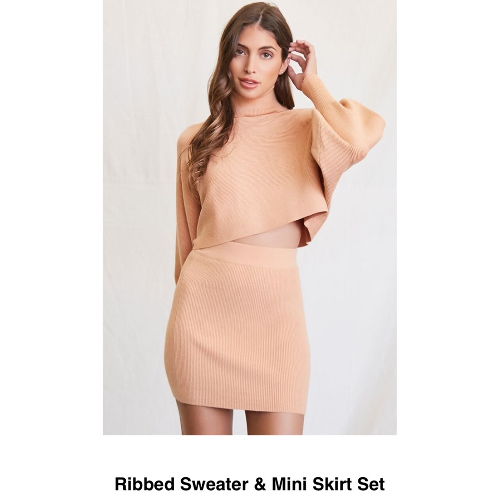 Ribbed Sweater and mini skirt